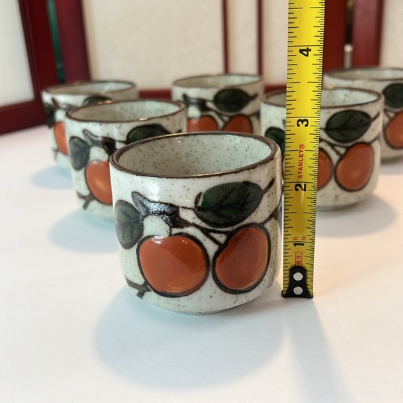 6 Otagiri sake cups Persimmon pattern - Picture 4 of 7